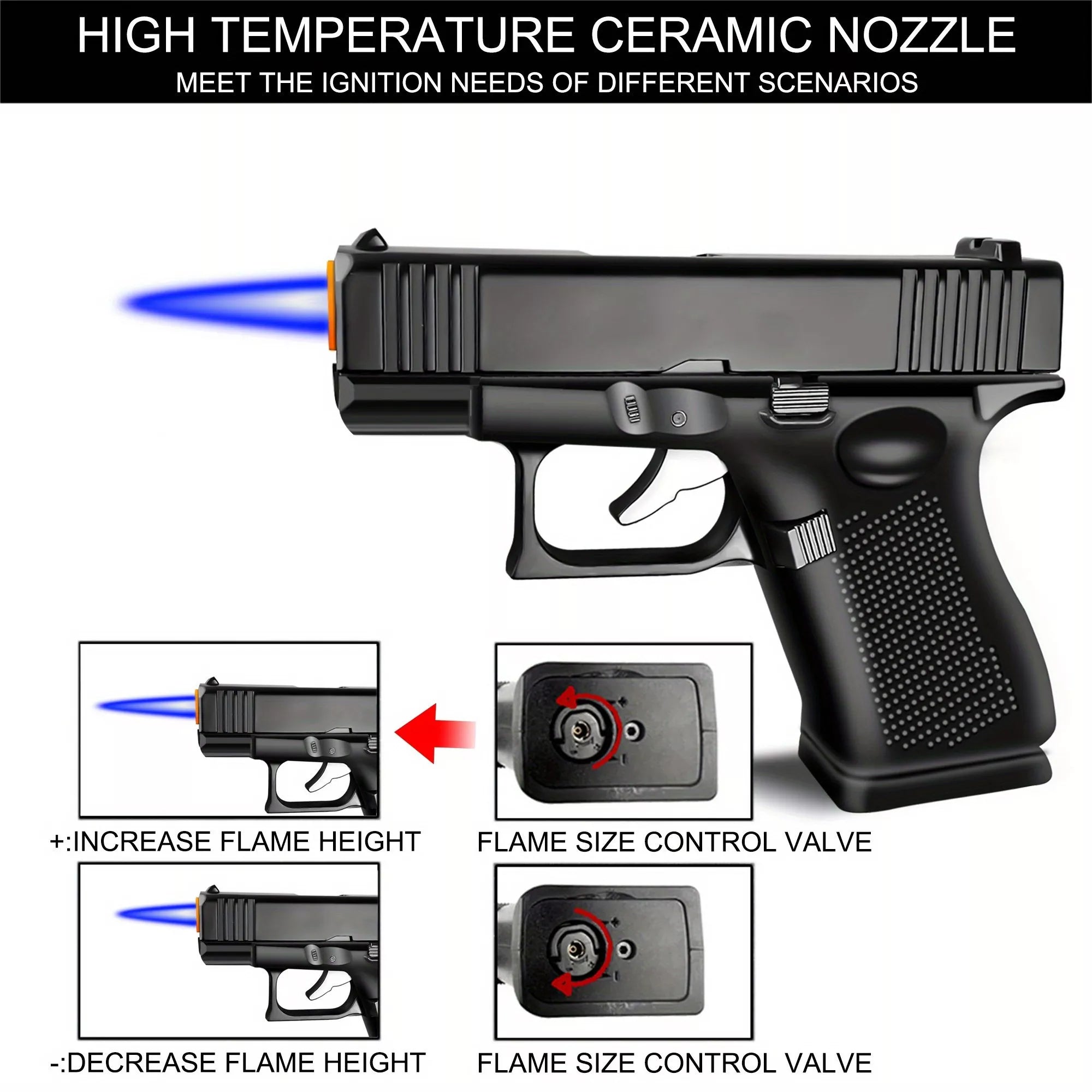 Multifunctional simulation gun-shaped cigarette lighter. The ideal gift for your boyfriend.